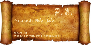 Petruch Máté névjegykártya